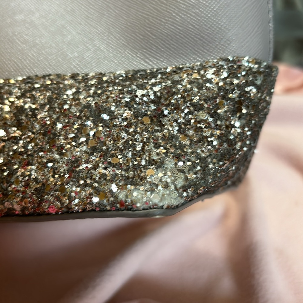 Kate Spade Ina Greta Court Cityscape Satchel Crossbody in Grey/ Glitter - Picture 9 of 11